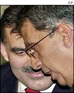 Turkish PM Abdullah Gul and President of the Arab League Amr Mussa