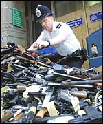 Police collecting guns