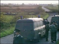 Officers guard the scene of the bomb