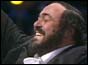 Photograph of a delighted Pavarotti