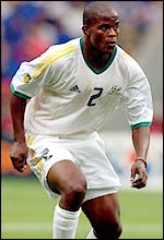 Cyril Nzama in action for South Africa