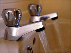 Taps with running water