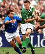 Brian O'Driscoll stood in for Keith Wood as Ireland's captain in November 2002