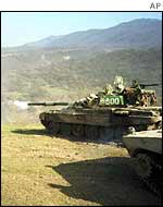 Russian tanks in Chechnya