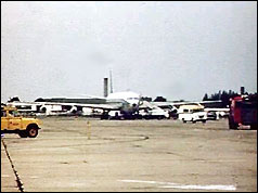The El Al 707 after landing at Heathrow