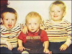 John Shorthouse (right) with his younger brothers