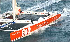 The Kingfisher 2 crew are hoping for the right weather conditions to launch their race challenge - Copyright Jacques Vapillon