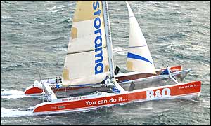 The race starts and finishes on a line between Lizard Point in England and Ushant in France - Copyright Jacques Vapillon