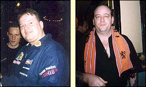 Holland's Ray Barneveld (left) and England's Ted Hankey