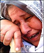 Palestinian mother at the funeral of her dead son 