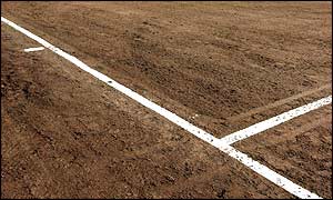 Chelsea's pitch has very little grass on it