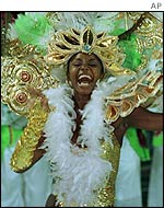 Woman dancer at Rio, Brazil carnival 