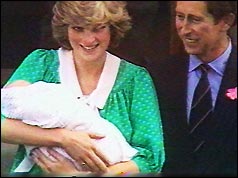 Princess Diana and Prince Charles with Prince William