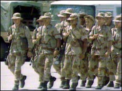 US Marines arrive in Saudi Arabia September 1990