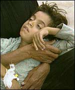 An Iraqi refugee child in 1991
