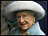 Queen Mother in blue hat