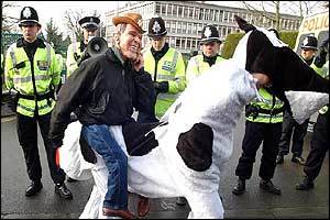 Anti-war demonstration outside UK military HQ in Northwood, north London