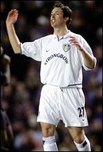 Leeds substitute Robbie Fowler