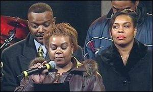 The Ellis family on stage at Villa Park