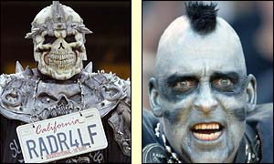 Raiders fans sport masks and make-up for the game