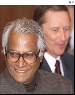 George Fernandes with Russian Defence Minister Sergei Ivanov