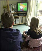 Children watching television