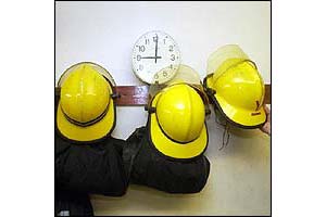 Firefighters helmets