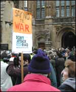 Anti-war protests at Westminster