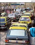 Queue at petrol station in Islamabad