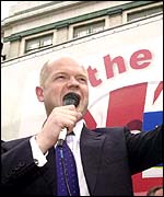 William Hague on his Save the Pound lorry
