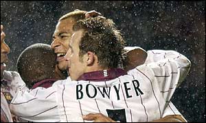 Edouard Cisse gives West Ham the lead in the 19th minute, the goal is later attributed to a Richard Rufus own goal