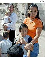 Frightened residents in Colima