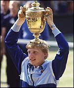 Boris Becker wins Wimbledon in 1985