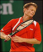 Wayne Ferreira feels the strain during his defeat