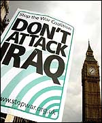 Don't Attack Iraq banner