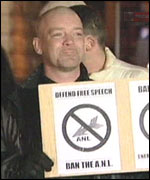 BNP supporter outside the count