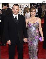 Tom Hanks and his wife, Rita Wilson, at the 2003 Golden Globes 