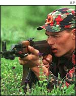KLA soldier, northern Albania