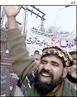 Radical Muslim activists in a demonstration