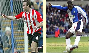 Marcus Stewart celebrates his opener and Andy Cole scores the equaliser