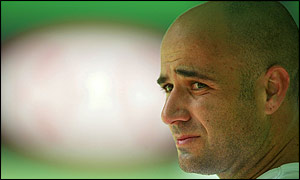 Andre Agassi takes the second set 6-2 