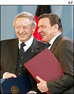 Paul Spiegel and Chancellor Schroeder