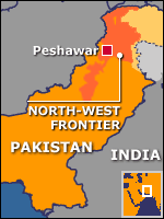 Map showing Peshawar