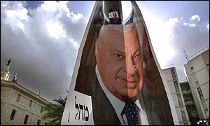 Election poster of Ariel Sharon