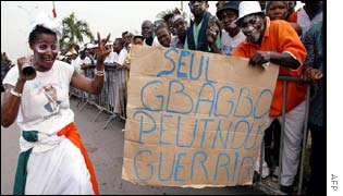 'Only Gbagbo can cure us,' says this banner 