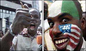 Protesters outside the US embassy