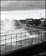 Storm-lashed sea front Environment Agency