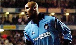 Nicolas Anelka celebrates
