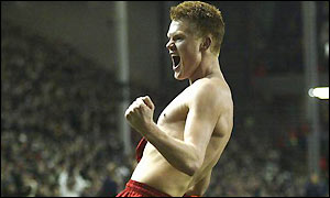 Riise celebrates