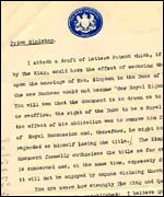 A letter from the Home Secretary on whether Wallis Simpson should be made an HRH